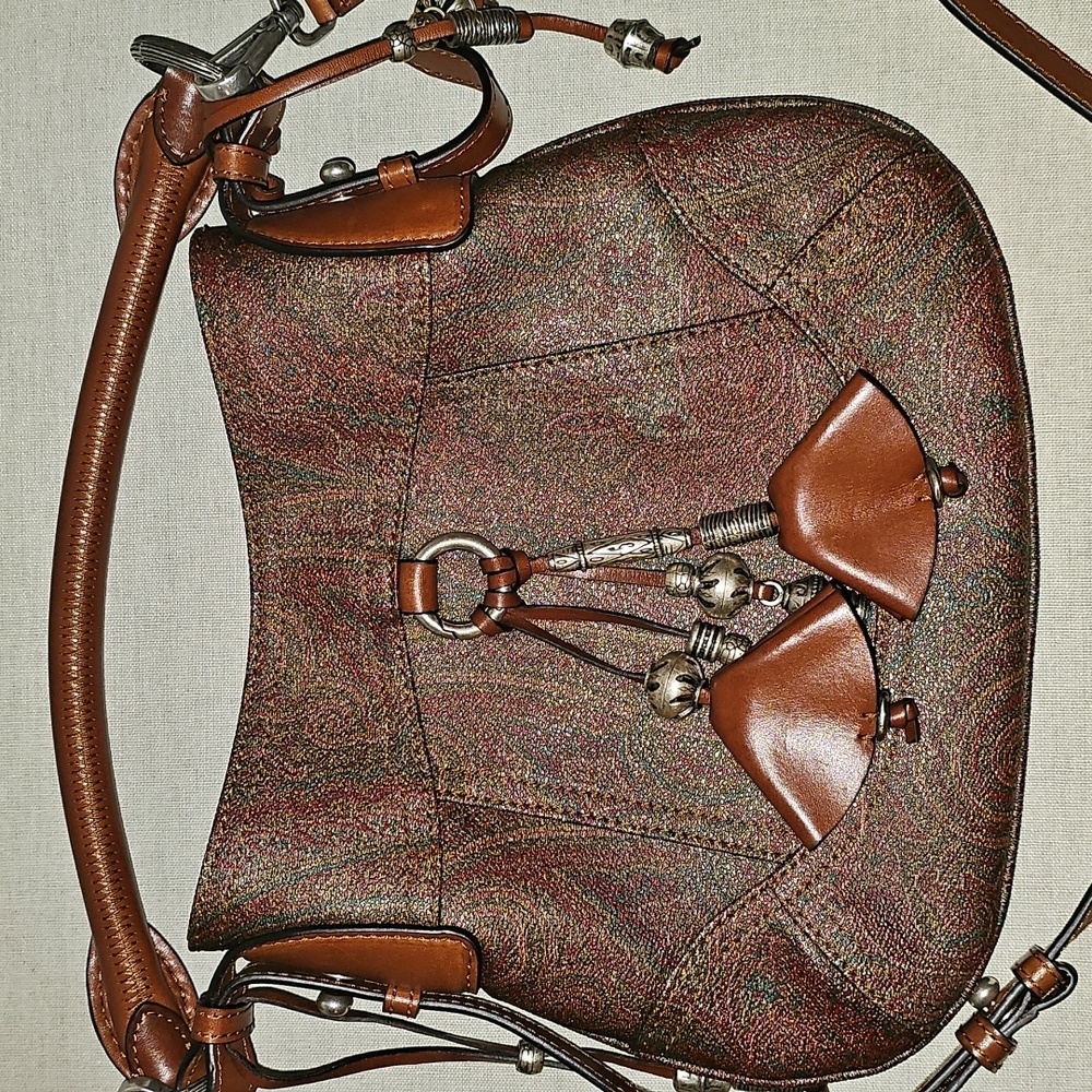 Etro Brown Crossbody Bag with Paisley Design - Picture 5 of 12